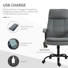 Load image into Gallery viewer, Revitalizing 2-Point Massage Office Chair - Adjustable Height, Grey Comfort
