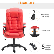 Load image into Gallery viewer, HOMCOM Reclining Heated Massage Office Chair – Comfort Meets Style in Red
