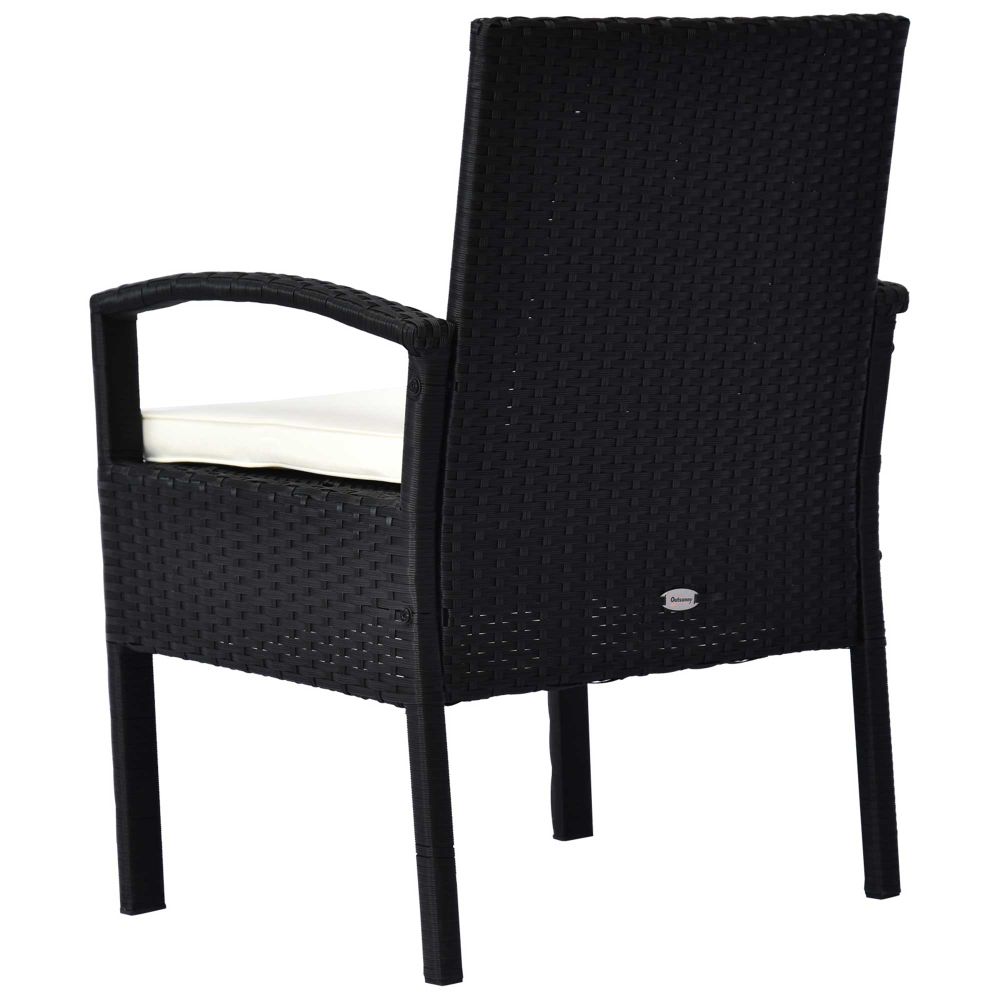 Outsunny Chic 2-Seater Rattan Bistro Set - Durable Steel Frame for Outdoor Bliss