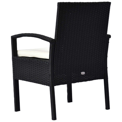 Outsunny Chic 2-Seater Rattan Bistro Set - Durable Steel Frame for Outdoor Bliss