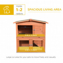 Load image into Gallery viewer, Spacious A-Frame Wooden Rabbit Hutch &amp; Small Animal House with Easy Access Doors
