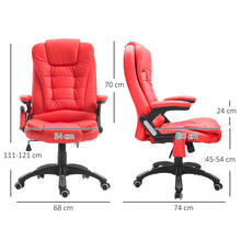 Load image into Gallery viewer, HOMCOM Reclining Heated Massage Office Chair – Comfort Meets Style in Red
