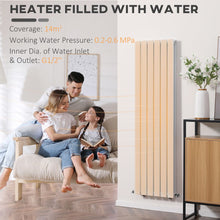 Load image into Gallery viewer, Ultra-Slim Water-Filled Space Heater Radiator - 46x160cm White HOMCOM
