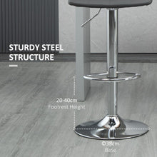 Load image into Gallery viewer, Set of 2 Adjustable Swivel Breakfast Stools with Footrest - Stylish Grey Design
