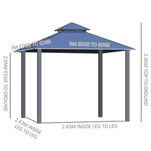 Load image into Gallery viewer, Spacious 3x3m Hardtop Gazebo with Steel Frame, Curtains &amp; Insect Netting
