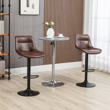 Load image into Gallery viewer, Elegant 360° Swivel Kitchen Stools - Set of 2, Brown PU Leather Comfort
