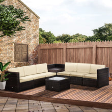 Load image into Gallery viewer, Outsunny 6-Seater Rattan Outdoor Sofa Set with Cushions &amp; Hidden Storage
