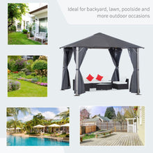 Load image into Gallery viewer, Spacious 2.6m Wood Grain Gazebo with Mesh Curtains - Elegant Sun Shelter
