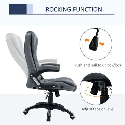 Luxurious High Back Office Chair with Swivel Wheels - Dark Grey Comfort