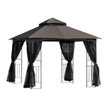 Load image into Gallery viewer, 3x3m Double Tier Gazebo with Mesh Curtains - Your Patio Oasis Awaits!

