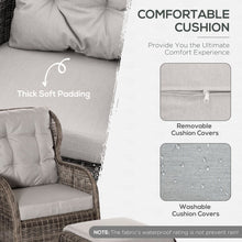 Load image into Gallery viewer, Elegant 2-Seater Rattan Sofa Set with Cushioned Stools &amp; Table for Garden Relaxation
