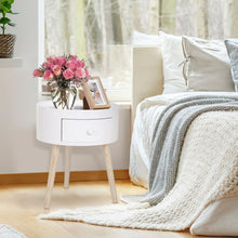 Load image into Gallery viewer, Elegant White Round Coffee Table with Hidden Drawer - Modern Living Room Style
