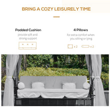 Load image into Gallery viewer, 3-Seater Convertible Swing Bed with Canopy &amp; Cushions - Grey Oasis Comfort
