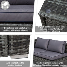 Load image into Gallery viewer, Stylish 4-Piece Rattan Sofa Set with Storage - Perfect for Outdoor Relaxation!
