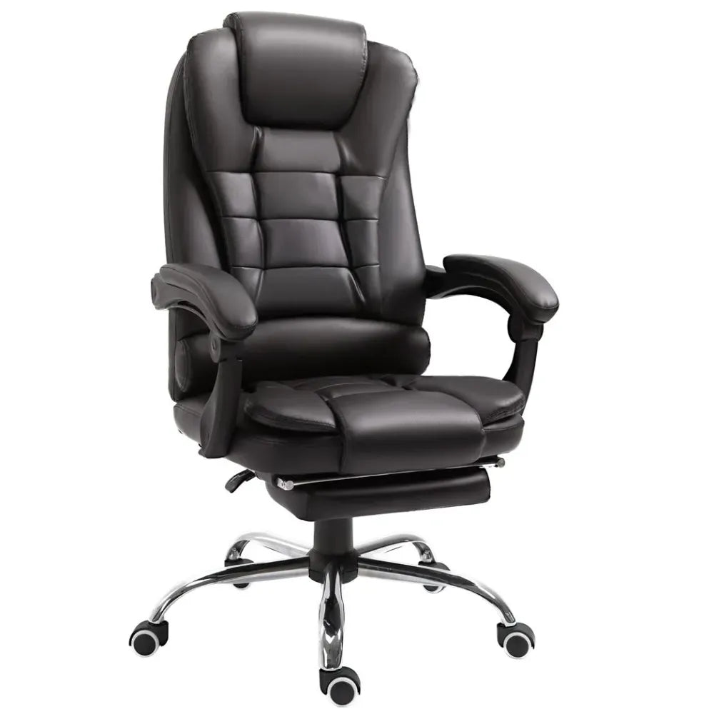 Luxurious High Back Executive Recliner Office Chair with Footrest & Swivel Wheels
