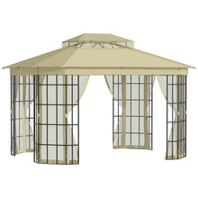 Load image into Gallery viewer, Elegant 3.7x3m Patio Gazebo with Mosquito Net &amp; Sturdy Metal Frame - Beige Bliss
