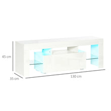 Load image into Gallery viewer, HOMCOM LED RGB High Gloss TV Stand Cabinet - Future-Ready &amp; Stylish
