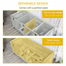 Load image into Gallery viewer, Wooden Rabbit Hutch Mobile Separable Guinea Pig Cage w/ Wheels, Slide-Out Tray
