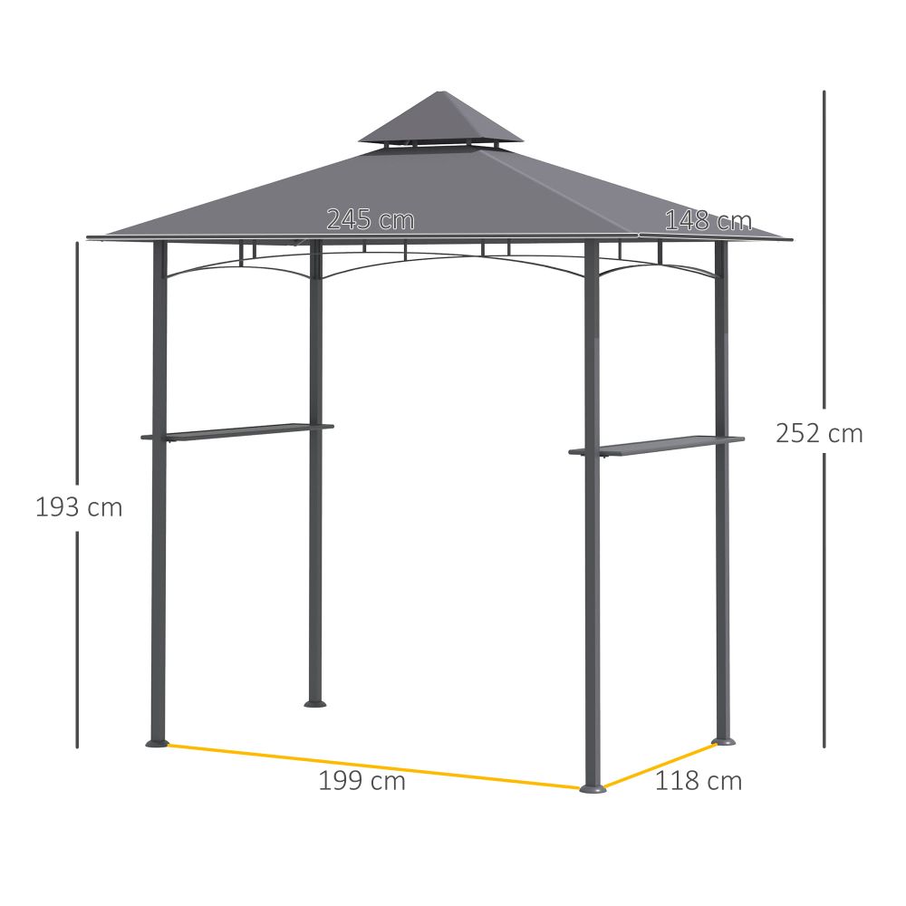 8ft Double-Tier BBQ Gazebo Canopy: Your Ultimate Outdoor Cooking Oasis