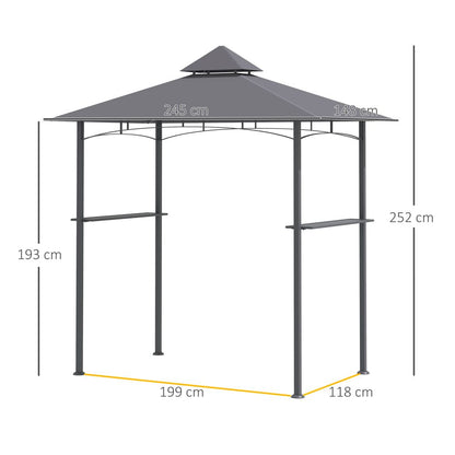 8ft Double-Tier BBQ Gazebo Canopy: Your Ultimate Outdoor Cooking Oasis
