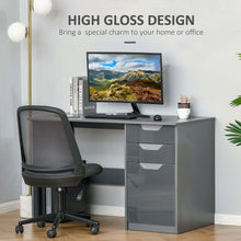 Load image into Gallery viewer, Modern Grey Computer Desk with Storage Drawers for Stylish Workspaces

