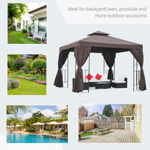 Load image into Gallery viewer, Stylish 3x3m Brown Gazebo with UV-Resistant Canopy &amp; Side Panels
