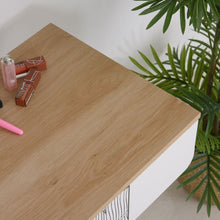 Load image into Gallery viewer, Nordic Elegance Wooden Dressing Table with Round Mirror &amp; Spacious Drawer
