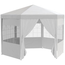 Load image into Gallery viewer, Deluxe 3.4m Hexagon Gazebo Canopy Tent with 6 Removable Side Walls
