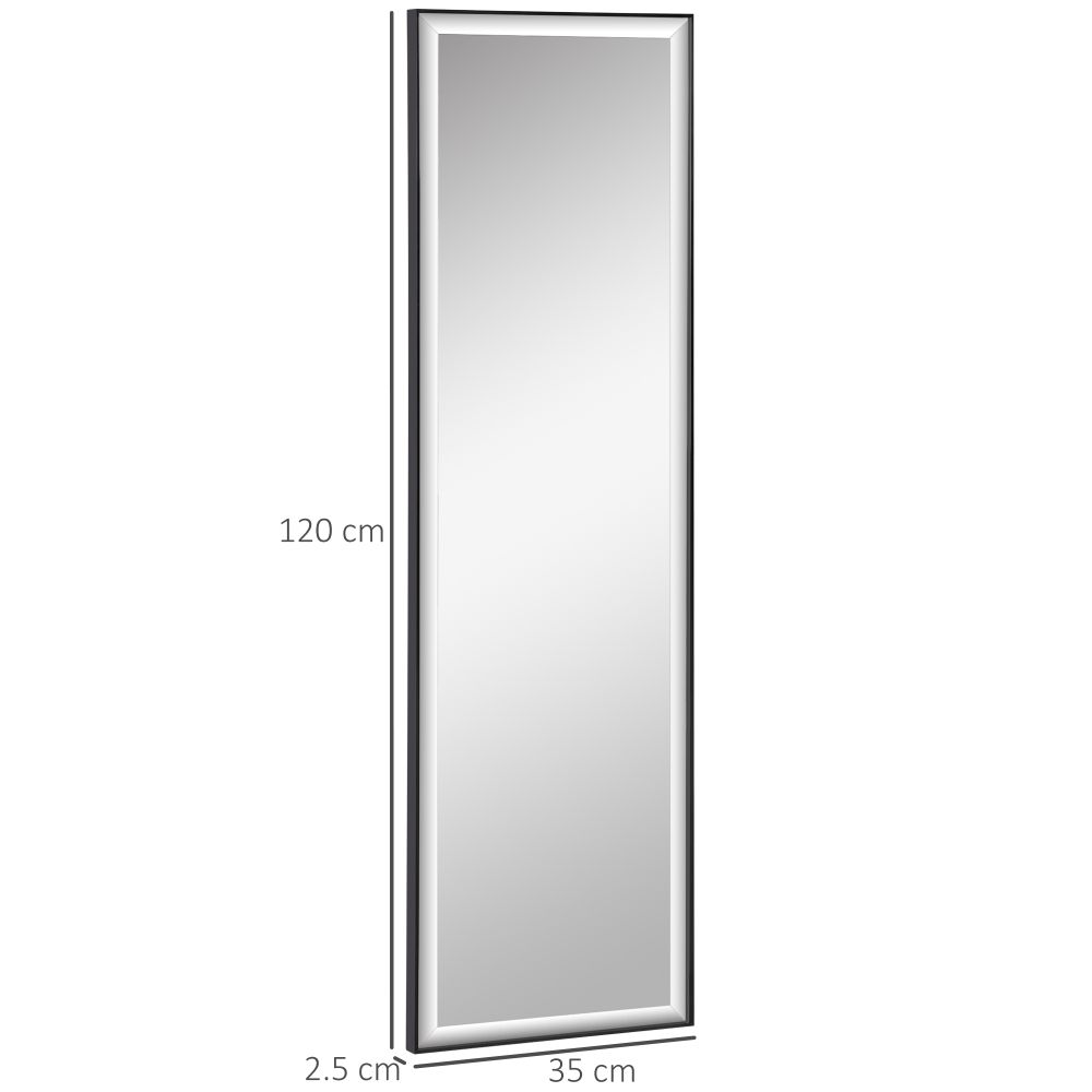 Full Length Mirror Dressing Mirror Wall-Mounted for Bedroom Black