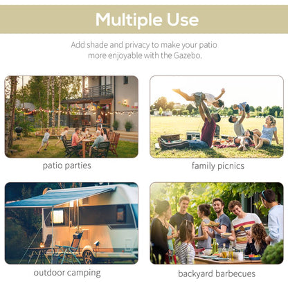 Versatile Outsunny Wall-Mounted Garden Gazebo Awning - Durable & Adjustable Canopy