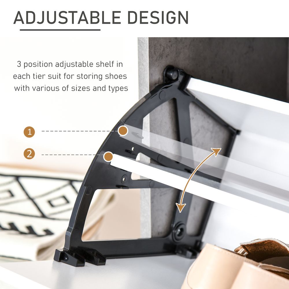 Stylish Two-Drawer Shoe Cabinet with Adjustable Shelves - Perfect Home Organizer