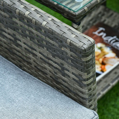 Outsunny 2-Piece Rattan Lounge Set with Cushions & Stylish Side Table