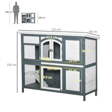 Load image into Gallery viewer, Spacious Two-Tier Bunny Hutch: Open Roof, Ramp, &amp; Easy-Clean Slide-Out Tray
