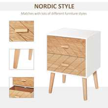 Load image into Gallery viewer, Scandinavian Elegance: 2-Drawer Wooden Side Cabinet for Smart Storage
