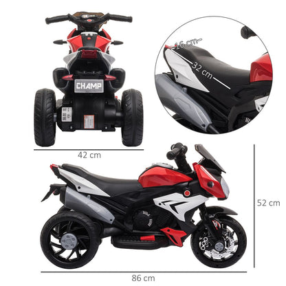 Lightning Red Kids Electric Motorcycle: Safe 6V Ride-On with Music & Lights!