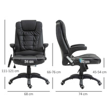 Load image into Gallery viewer, Executive Office Chair with Massage and Heat PU Leather Reclining Chair, Black

