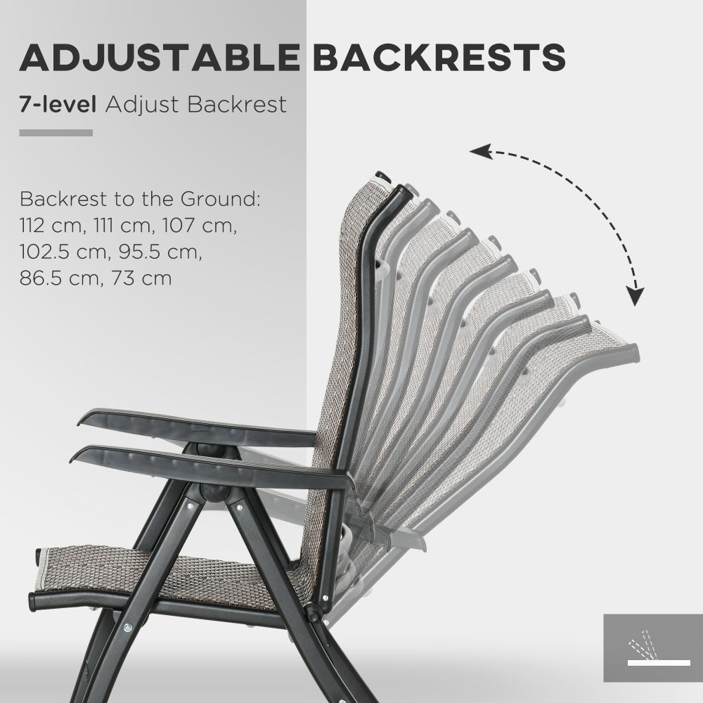 Set of 2 Adjustable Outdoor Rattan Chairs - Durable & Stylish for Patio Dining