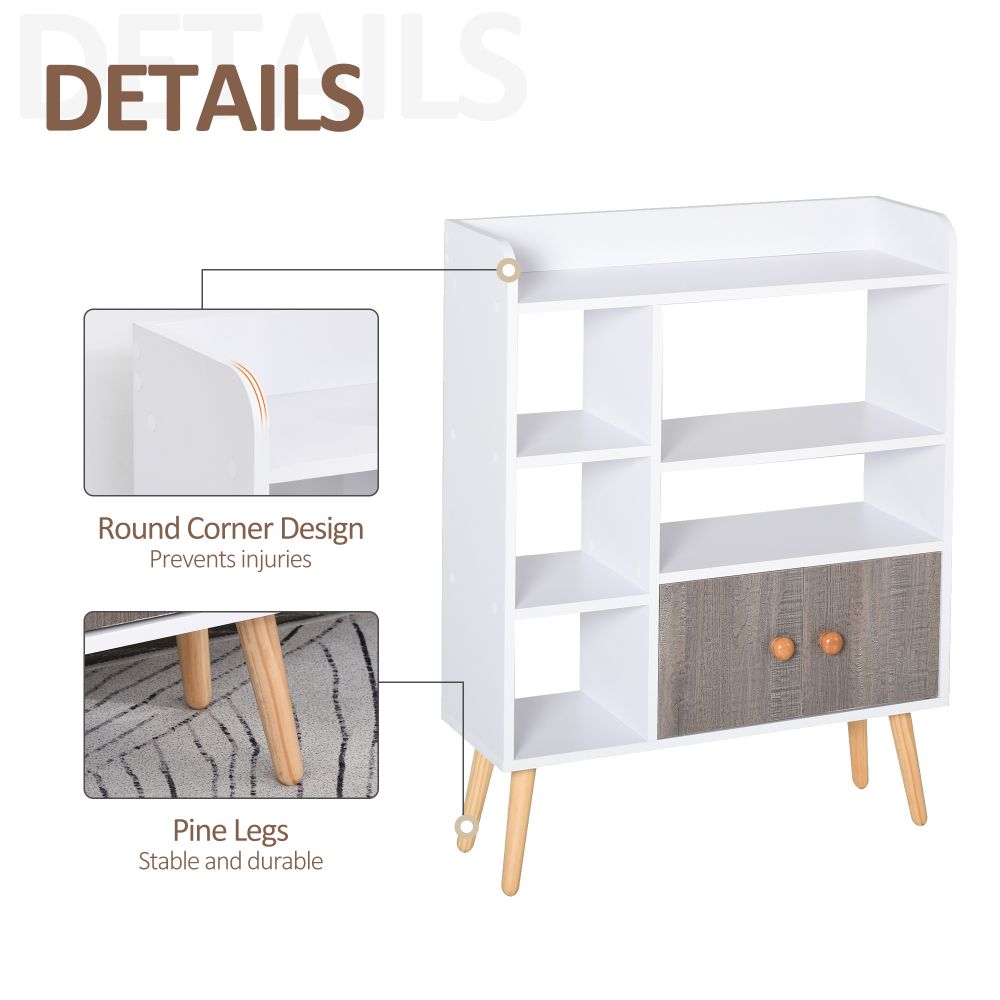 Stylish Multi-Compartment Particle Board Bookcase – Modern Storage Solution