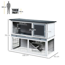 Load image into Gallery viewer, Cozy Grey Rabbit Hutch &amp; Run with Removable Tray - Perfect for Indoor &amp; Outdoor Fun!
