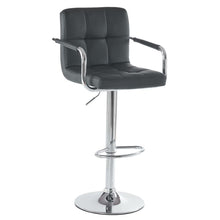 Load image into Gallery viewer, 2pcs 60-80cm 6 Checks Round Cushion Bar Stools with Armrest black
