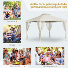 Load image into Gallery viewer, Outsunny 3x3m Cream White Garden Gazebo - Stylish UV Protection &amp; Netting
