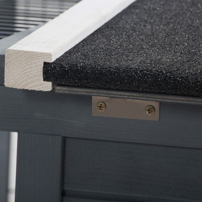 Cozy PawHut Guinea Pig Hutch with Open Roof & Spacious Run - Safe Play Space!