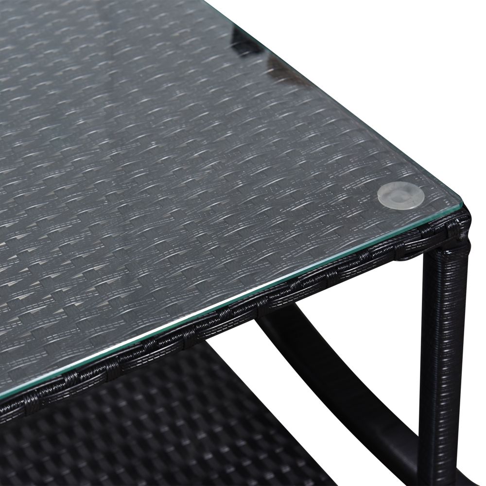 Outsunny 2-Seater Rattan Rocking Set with Cushions - Stylish Comfort Awaits!