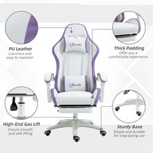 Load image into Gallery viewer, Vinsetto Purple Racing Gaming Chair with Recline &amp; Footrest for Ultimate Comfort
