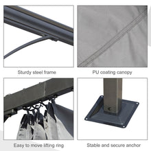 Load image into Gallery viewer, Ultimate 3x3m Steel Pergola Gazebo with Easy Retractable Canopy - Grey
