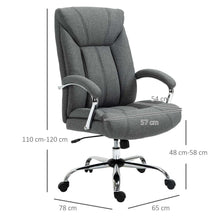 Load image into Gallery viewer, Ergonomic High Back Office Chair with Armrests - Stylish Grey &amp; Swivel Mobility

