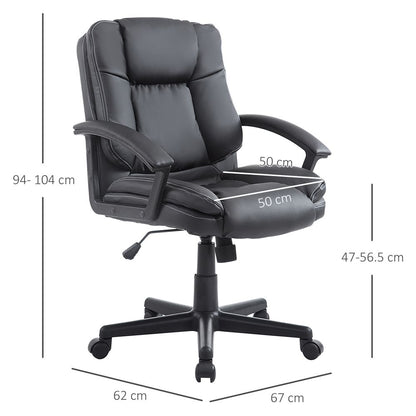 Premium Swivel Executive Office Chair - Ergonomic PU Leather, Adjustable Height
