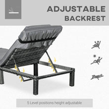Load image into Gallery viewer, Luxury Grey Rattan Outdoor Sun Lounger Recliner - Stylish &amp; Versatile Comfort
