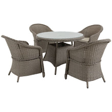 Load image into Gallery viewer, Stylish 5-Piece Grey PE Rattan Patio Dining Set for Comfort &amp; Elegance
