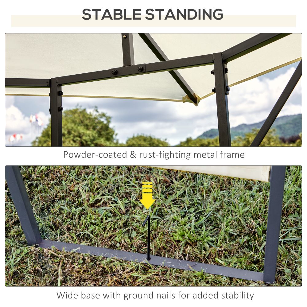 Chic 3m x 3m Outdoor Gazebo - Elegant Cream-White Canopy for Any Event